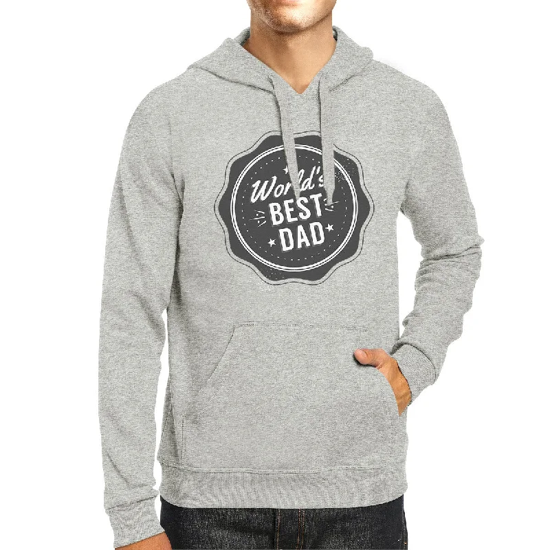 Worlds Best Dad Unisex Grey Funny Design Hoodie Witty Dad Gifts