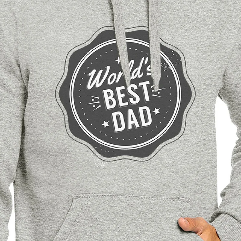 Worlds Best Dad Unisex Grey Funny Design Hoodie Witty Dad Gifts