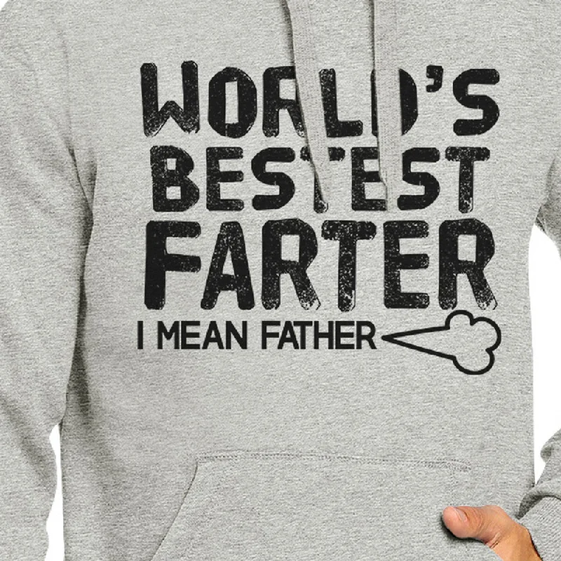 World's Bestest Farter Unisex Grey Pullover Hoodie Gift For Dad