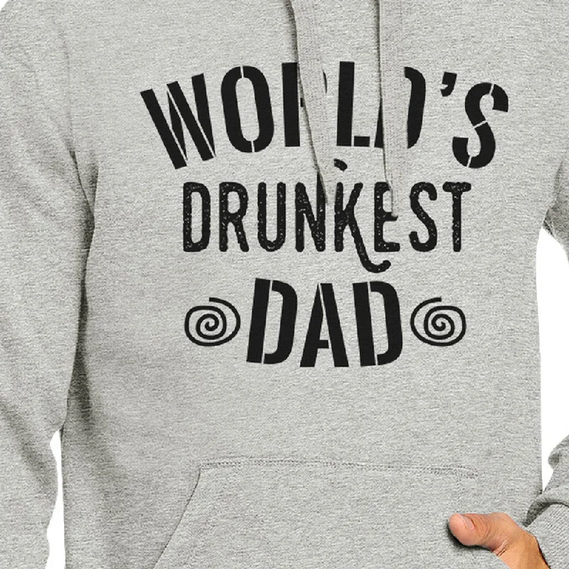 World's Drunkest Dad Unisex Grey Hoodie Humorous Gifts For Dad