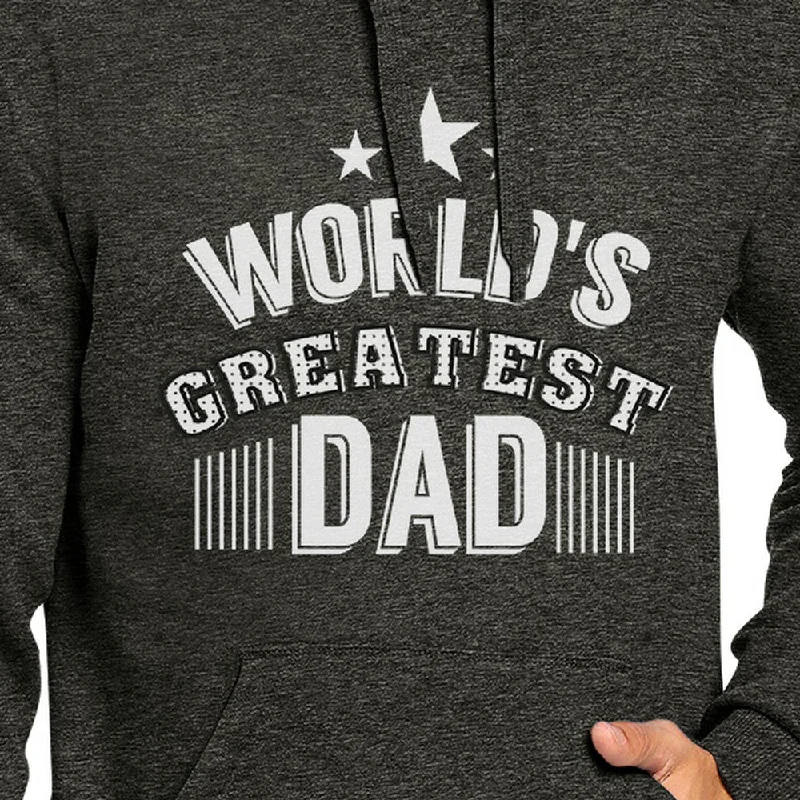 Worlds Greatest Dad Unisex Dark Grey Vintage Graphic Hoodie For Him