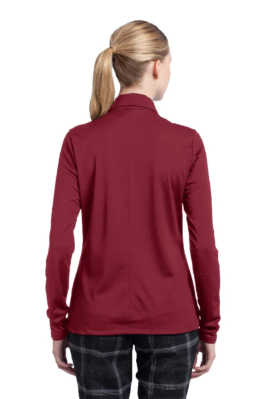 Nike Womens Stretch Tech Dri-Fit Moisture Wicking Long Sleeve Polo Shirt - Varsity Red