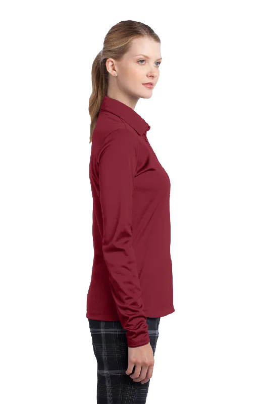 Nike Womens Stretch Tech Dri-Fit Moisture Wicking Long Sleeve Polo Shirt - Varsity Red