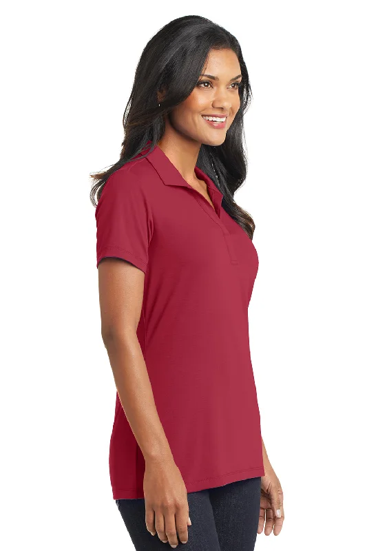 Port Authority Womens Cotton Touch Performance Moisture Wicking Short Sleeve Polo Shirt - Chili Red