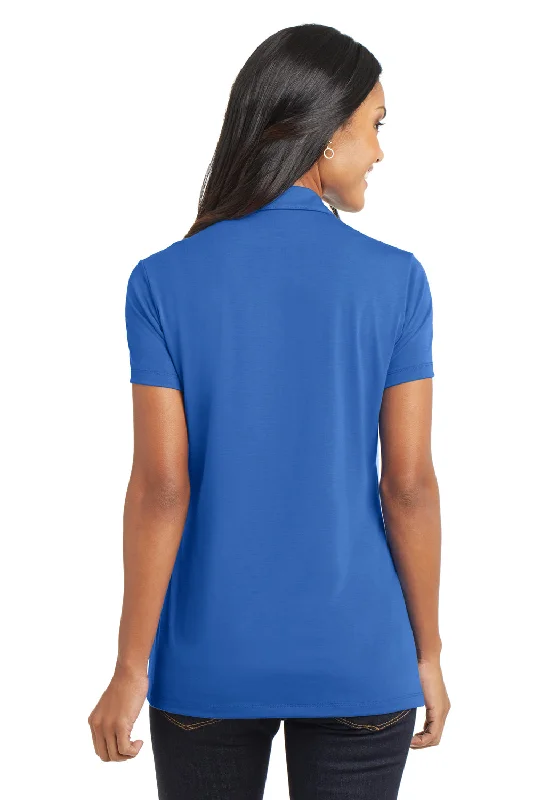 Port Authority Womens Cotton Touch Performance Moisture Wicking Short Sleeve Polo Shirt - Strong Blue