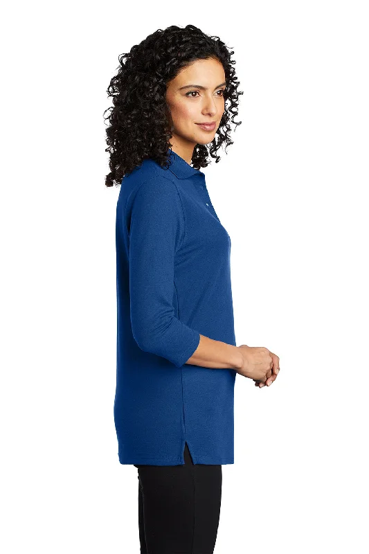 Port Authority Womens Silk Touch 3/4 Sleeve Polo Shirt - Royal Blue