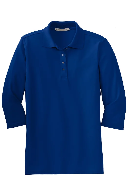 Port Authority Womens Silk Touch 3/4 Sleeve Polo Shirt - Royal Blue