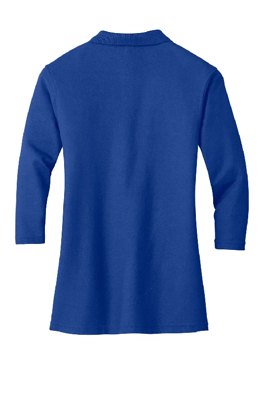 Port Authority Womens Silk Touch 3/4 Sleeve Polo Shirt - Royal Blue