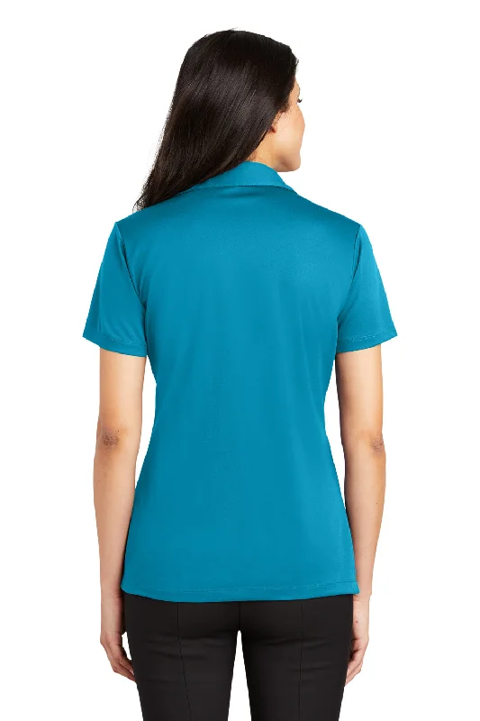 Port Authority Womens Silk Touch Performance Moisture Wicking Short Sleeve Polo Shirt - Parcel Blue