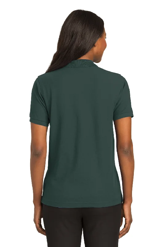 Port Authority Womens Silk Touch Wrinkle Resistant Short Sleeve Polo Shirt - Dark Green