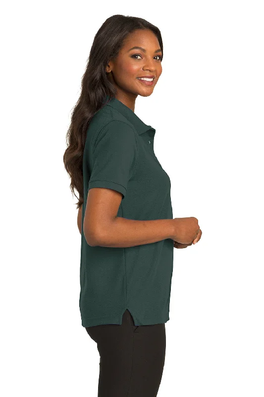 Port Authority Womens Silk Touch Wrinkle Resistant Short Sleeve Polo Shirt - Dark Green