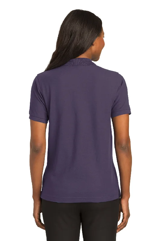 Port Authority Womens Silk Touch Wrinkle Resistant Short Sleeve Polo Shirt - Eggplant Purple