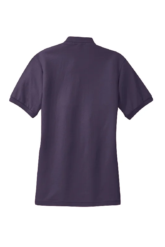 Port Authority Womens Silk Touch Wrinkle Resistant Short Sleeve Polo Shirt - Eggplant Purple