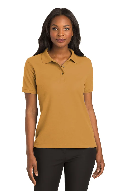 Port Authority Womens Silk Touch Wrinkle Resistant Short Sleeve Polo Shirt - Gold