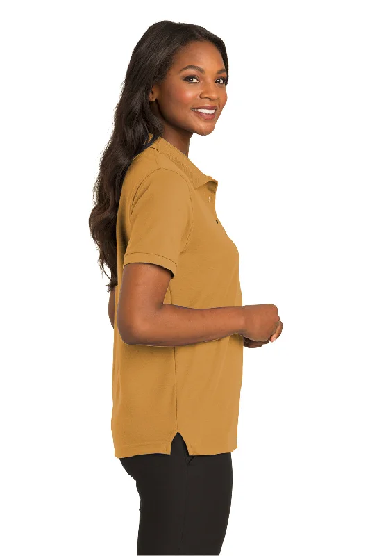 Port Authority Womens Silk Touch Wrinkle Resistant Short Sleeve Polo Shirt - Gold