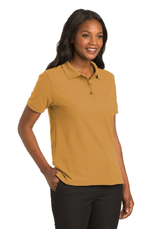 Port Authority Womens Silk Touch Wrinkle Resistant Short Sleeve Polo Shirt - Gold