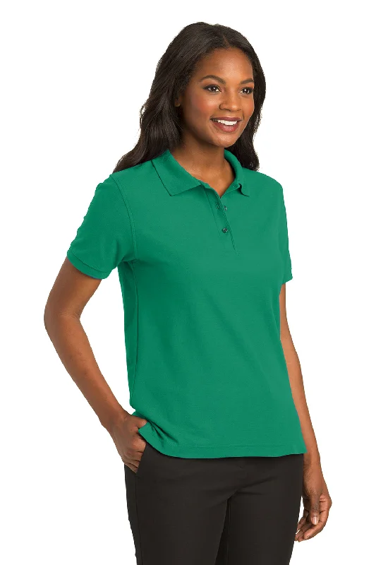 Port Authority Womens Silk Touch Wrinkle Resistant Short Sleeve Polo Shirt - Kelly Green