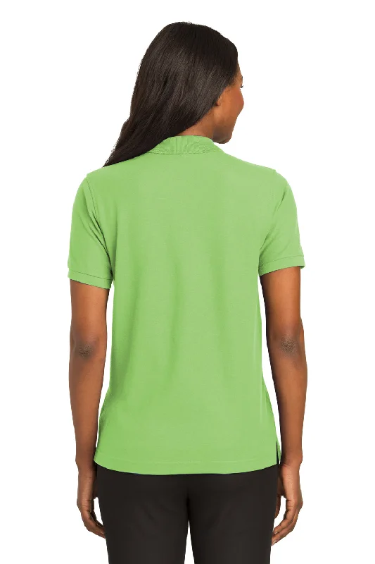 Port Authority Womens Silk Touch Wrinkle Resistant Short Sleeve Polo Shirt - Lime Green