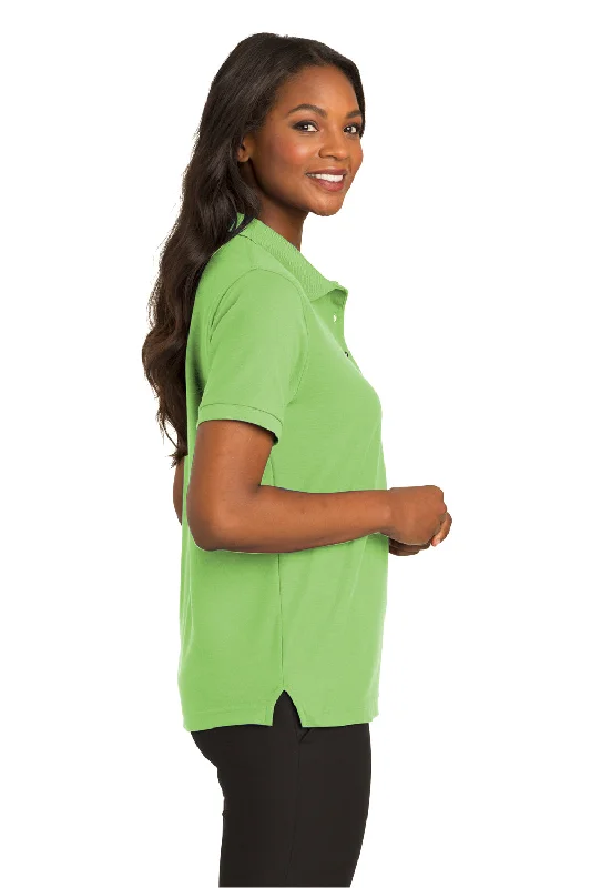 Port Authority Womens Silk Touch Wrinkle Resistant Short Sleeve Polo Shirt - Lime Green