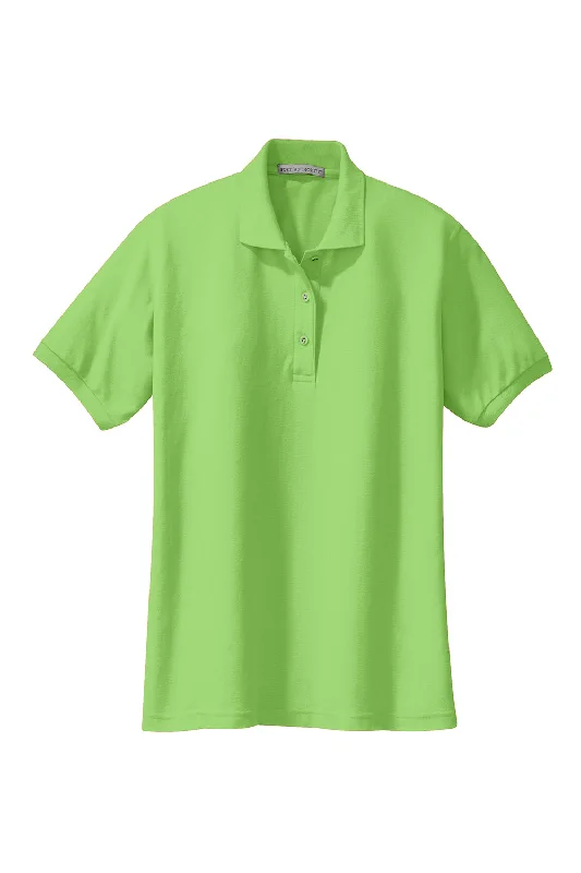 Port Authority Womens Silk Touch Wrinkle Resistant Short Sleeve Polo Shirt - Lime Green