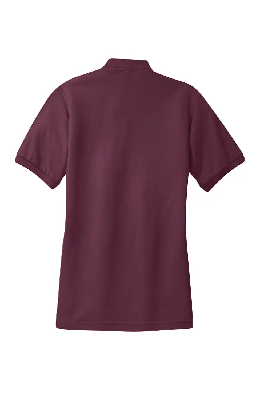 Port Authority Womens Silk Touch Wrinkle Resistant Short Sleeve Polo Shirt - Maroon