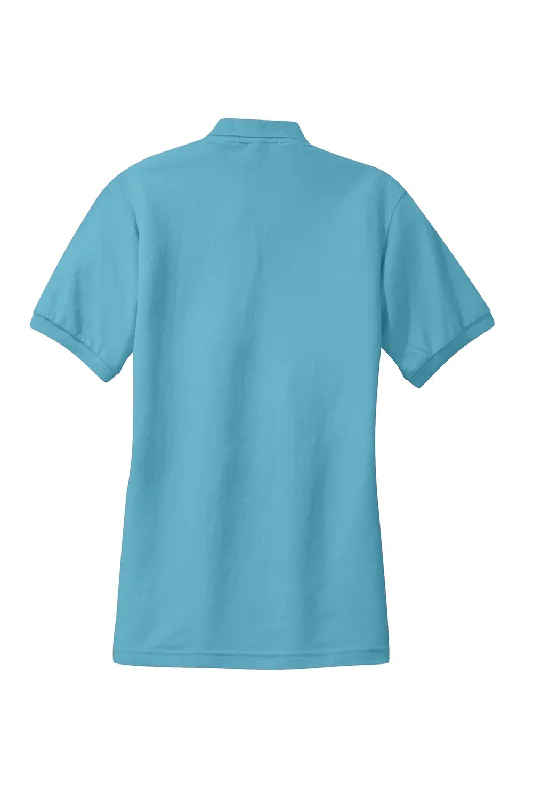 Port Authority Womens Silk Touch Wrinkle Resistant Short Sleeve Polo Shirt - Maui Blue