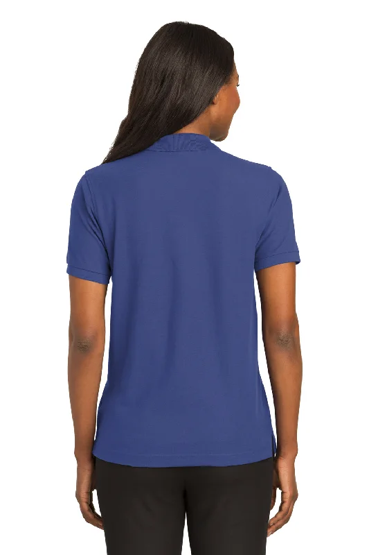 Port Authority Womens Silk Touch Wrinkle Resistant Short Sleeve Polo Shirt - Mediterranean Blue