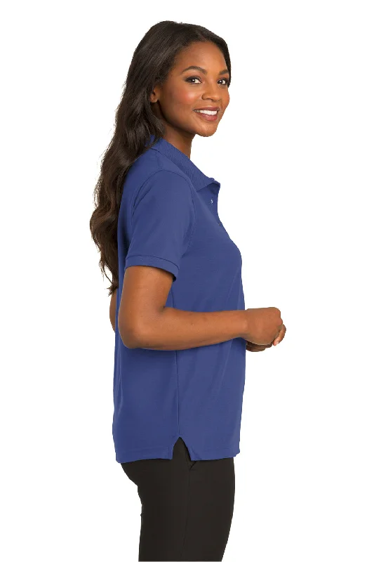 Port Authority Womens Silk Touch Wrinkle Resistant Short Sleeve Polo Shirt - Mediterranean Blue