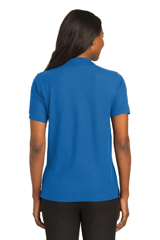 Port Authority Womens Silk Touch Wrinkle Resistant Short Sleeve Polo Shirt - Strong Blue