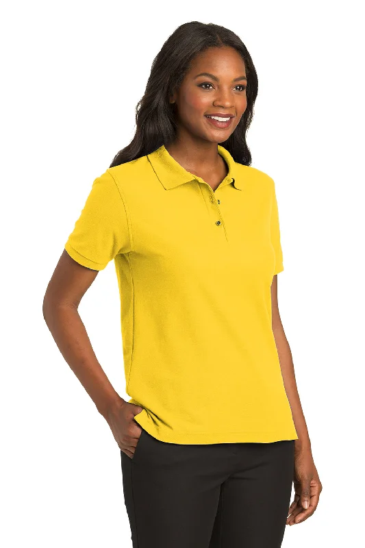 Port Authority Womens Silk Touch Wrinkle Resistant Short Sleeve Polo Shirt - Sunflower Yellow