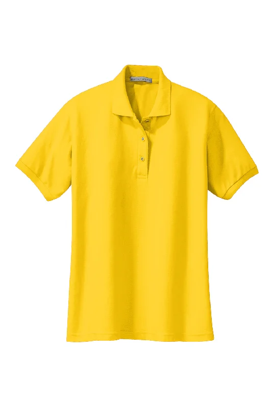 Port Authority Womens Silk Touch Wrinkle Resistant Short Sleeve Polo Shirt - Sunflower Yellow