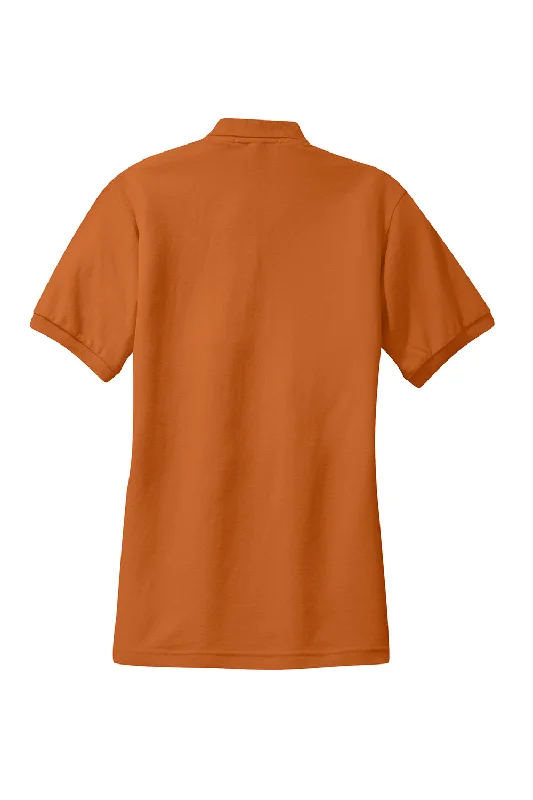 Port Authority Womens Silk Touch Wrinkle Resistant Short Sleeve Polo Shirt - Texas Orange