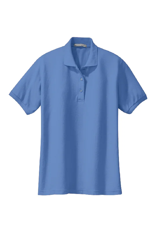 Port Authority Womens Silk Touch Wrinkle Resistant Short Sleeve Polo Shirt - Ultramarine Blue