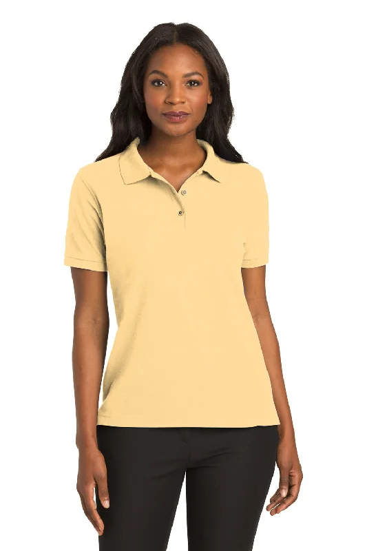 Port Authority Womens Silk Touch Wrinkle Resistant Short Sleeve Polo Shirt - Banana Yellow