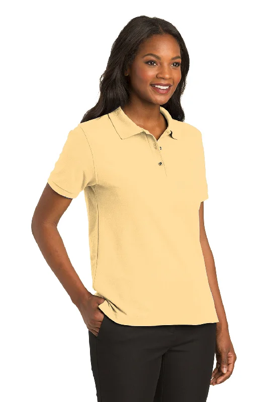 Port Authority Womens Silk Touch Wrinkle Resistant Short Sleeve Polo Shirt - Banana Yellow