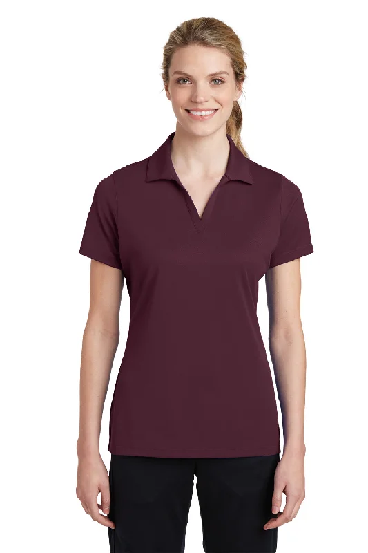 Sport-Tek Womens RacerMesh Moisture Wicking Short Sleeve Polo Shirt - Maroon