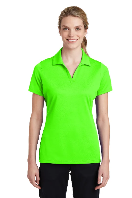 Sport-Tek Womens RacerMesh Moisture Wicking Short Sleeve Polo Shirt - Neon Green