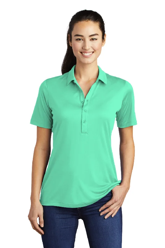 Sport-Tek Womens Moisture Wicking Short Sleeve Polo Shirt - Bright Seafoam Green