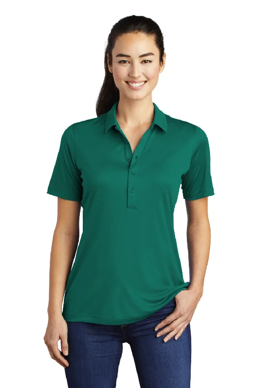 Sport-Tek Womens Moisture Wicking Short Sleeve Polo Shirt - Marine Green