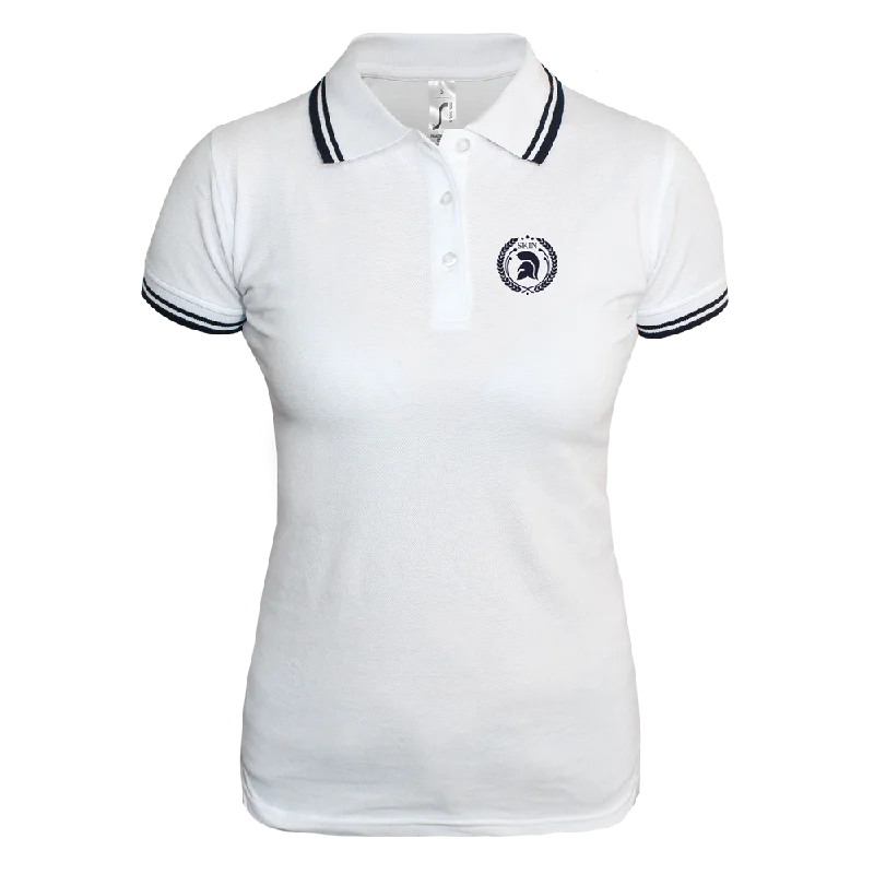 Trojan Girly Contrast Polo (weiß/navy)