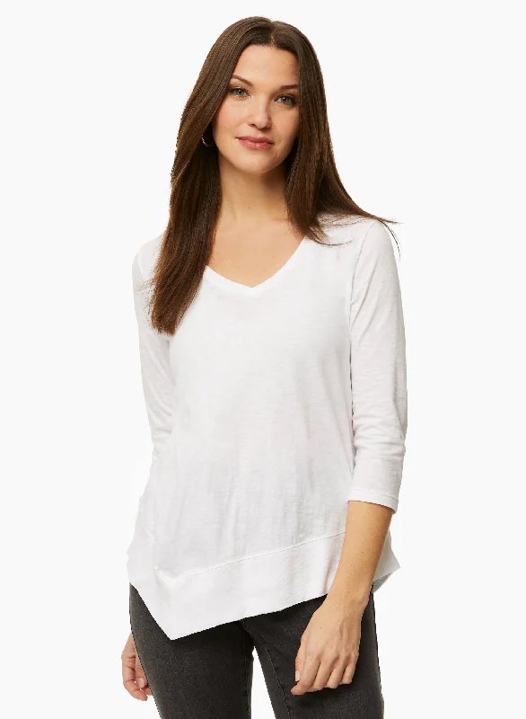 Asymmetrical 3/4 Sleeve Top